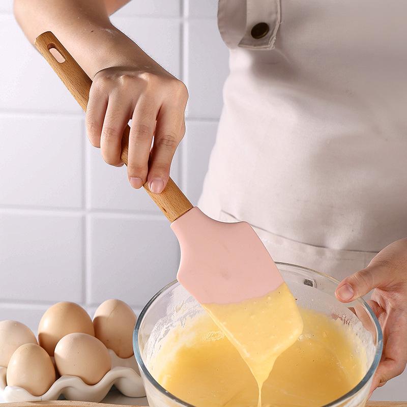 6pcs cream scraper set of six silicone kitchenware set of six non-stick spatula oil brush whisk baking set