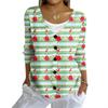 Women's Fashion Casual Knit Sweater Button-Up Christmas Print Cardigan Jacket
