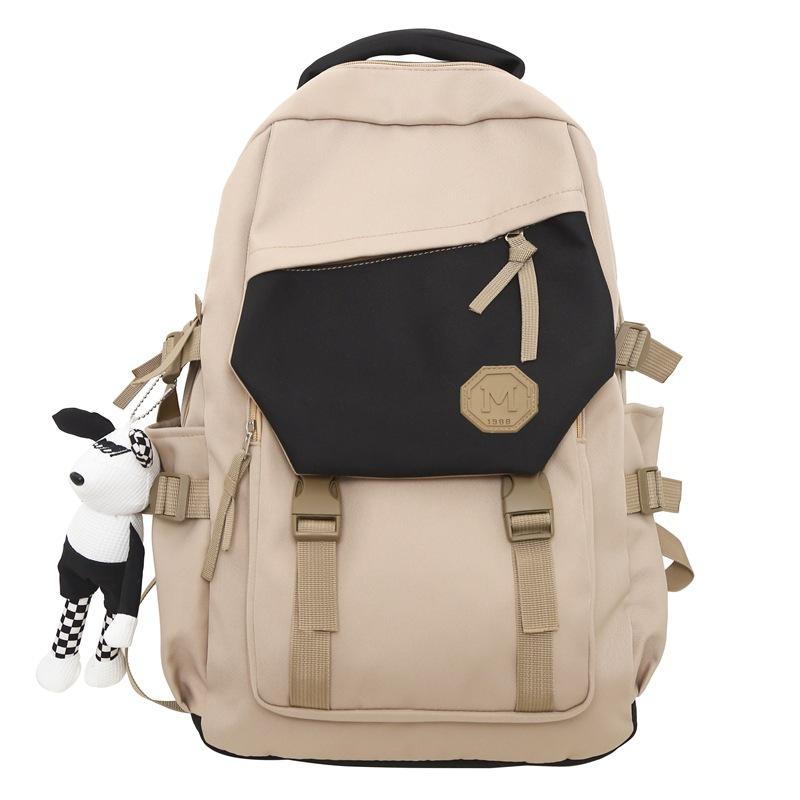 

Мужской рюкзак контрастного цвета, женский рюкзак большой емкости, школьный рюкзак для школьников чёрный