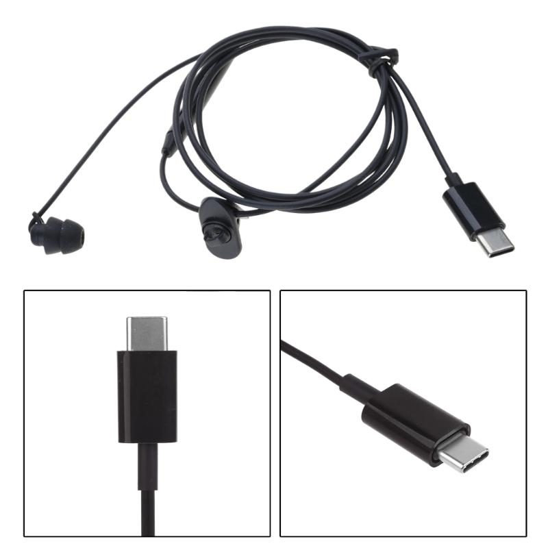 USB Type C Earphone Single-Side Earphone Magnetic Earbud,Single-Ear Earbud with Mics for Travel, Running, and Security