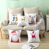 Christmas Peach Skin Pillow Cover Nordic Sofa Cushion Cover Cartoon Print Pillow Cover