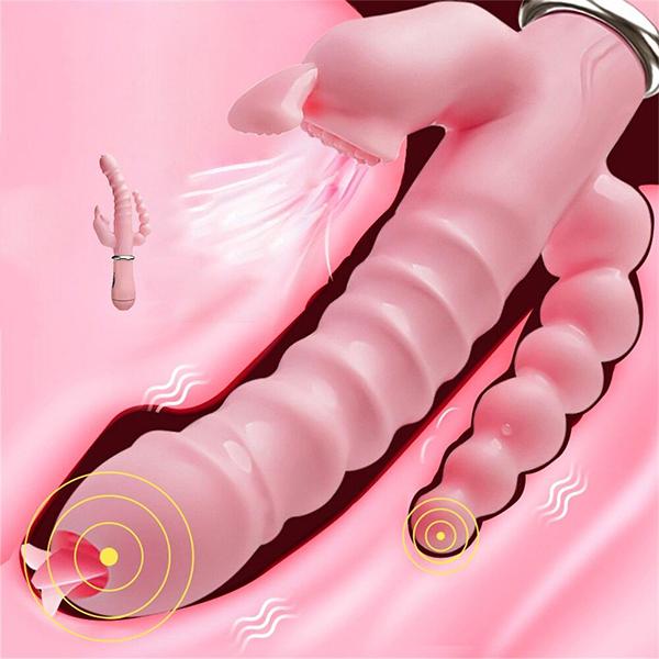 Adult Toys Dildo Vibrator Sex Toy Tongue Licking Double Rod Masturbation Rabbit Vibrator Adult Sex Product Vibrator for Women