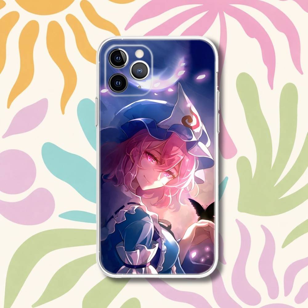 Saigyouji Y-Yuyuko Anime Phone Case For iPhone 17,16e,16,15,14,13,12,11 Mini Pro Max X,XR,XSMAX 8,7 Air Plus Transparent Soft