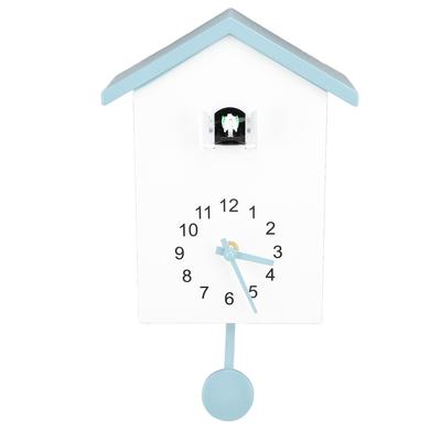 Bird House Wall Clock Bird Voice Call Stylish Decorative Pendulum Wall Clock for Office Bedroom Livi