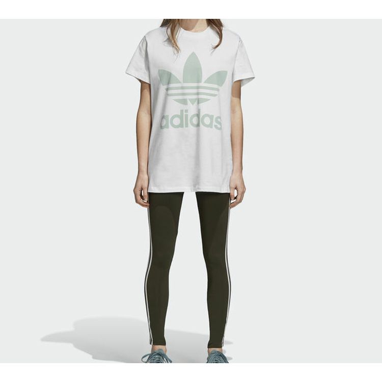 Adidas Originals Trefoil Printed Leggings Women Leggings Olive-Green DH3171