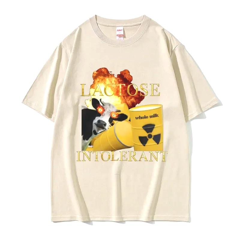 Unisex Lactose Intolerant Funny Meme Graphic T Shirt Women Harajuku Retro Humor T Shirts Women Casual T-shirt Streetwear