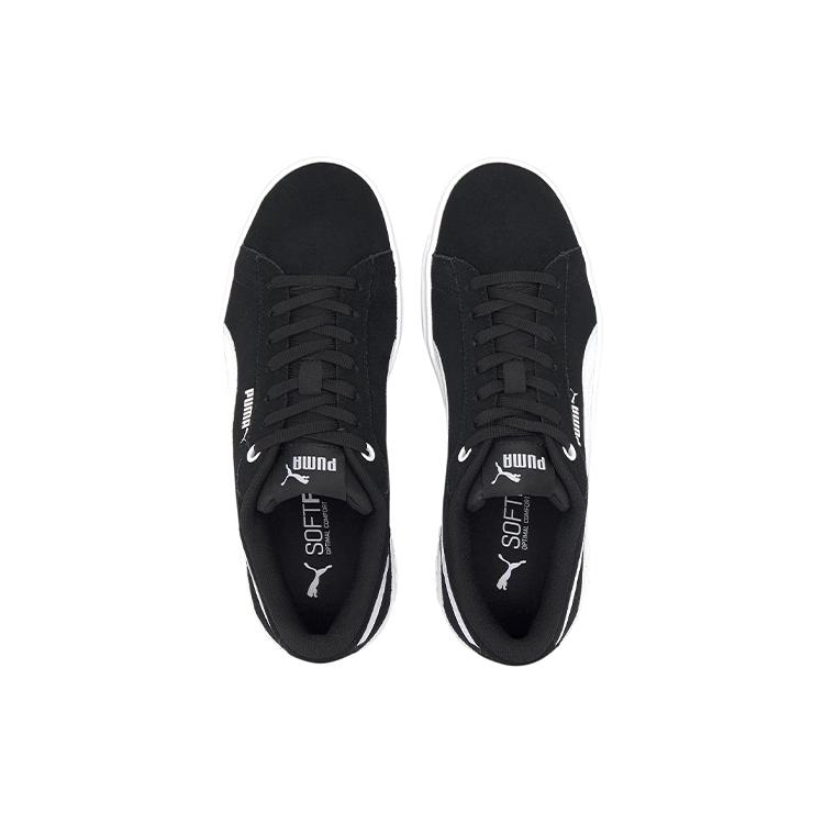 New PUMA Smash Platform V2 Suede 'Black White' Women's 373037-04