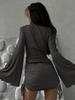 Women's Commuting Fashion Sleeve Drawstring Hip Dress For Women