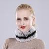 Winter Women Knitted Fluffy Real Rex Rabbit Fur Scarf Natural Soft Rex Rabbit Fur Headband Girls Warm 100% Genuine Fur Scarves