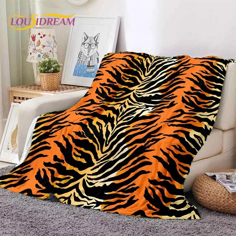 3D Colorful Zebra Stripe Leopard Tiger Soft Flannel Blanket for Bed Bedroom Sofa Picnic,Throw Blanket for Cover Outdoor Nap Gift