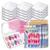15 Sets Press On Nail Storage Boxes Dust Proof Thick Clear Fake Nail Display Containers with Adhesive Sticker for Home Salon