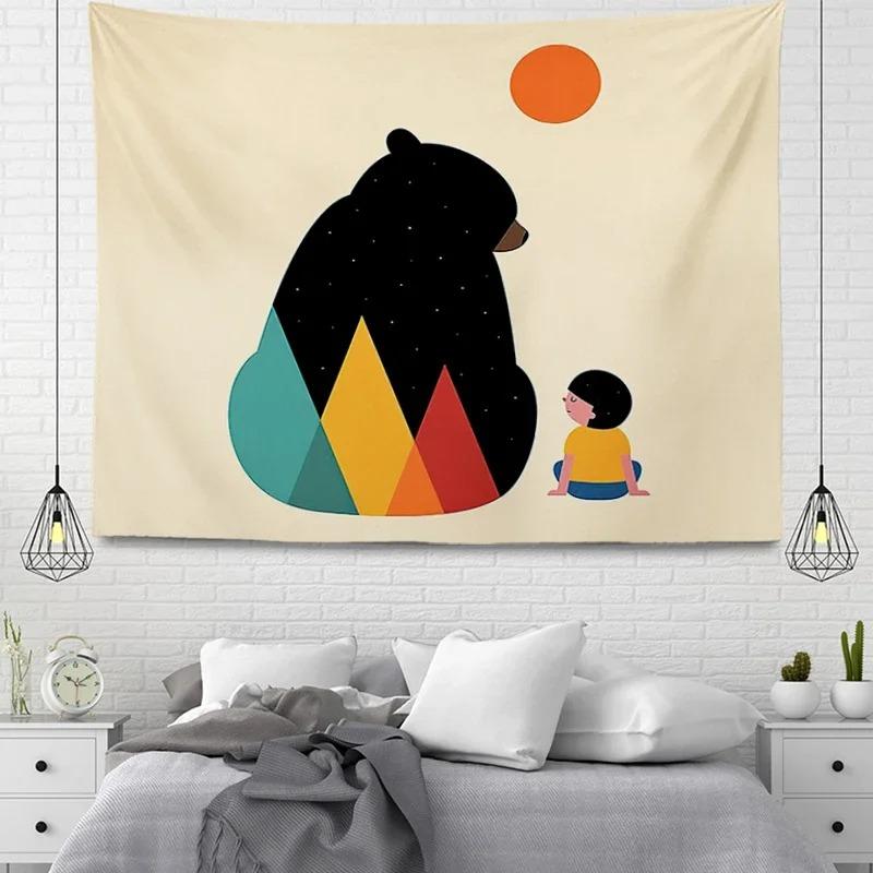 

Милый белый медведь панда декоративный гобелен для дома настенный декоративный гобелен для гостиной офиса 100x75cm
