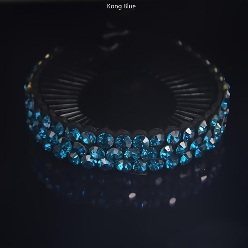 Fashionable Rhinestone Hair Bun Maker Sparkling Crystal Headband Ponytail Holder No-Feather Gem Embellished Twist Clip for Effortless Styling