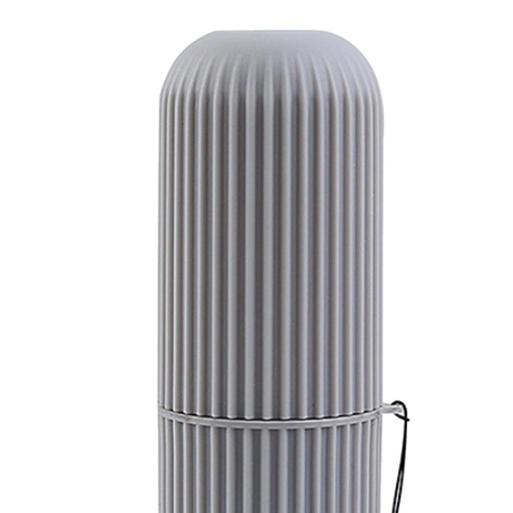 Toothbrush Cup Case Multifunctional Portable Plastic Toothbrush Toothpaste Case Box for Travel Camping Gray