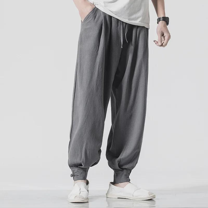 Loose Cotton & Linen Monk Pants - Lay Buddhist Meditation Wear for Spring & Summer