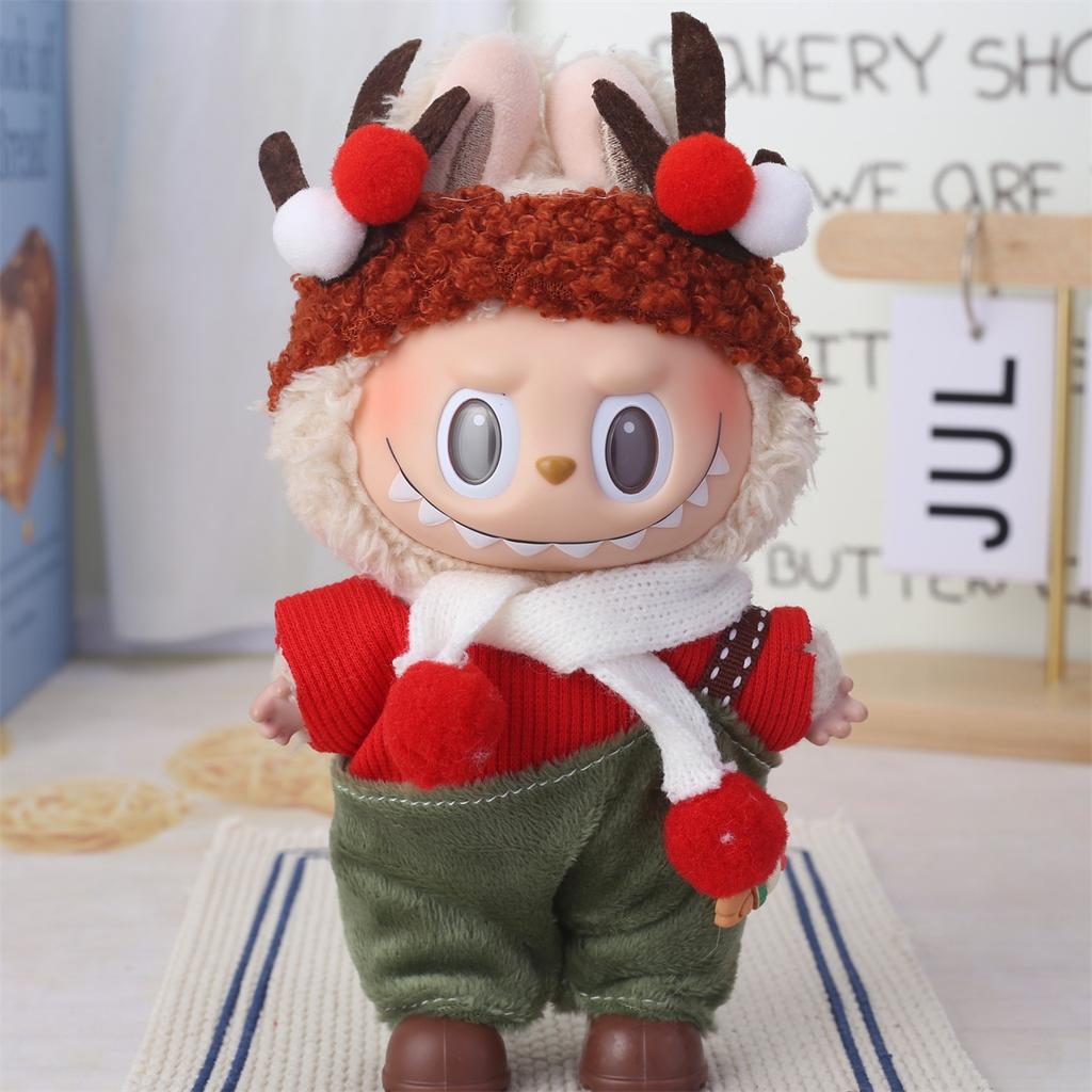 Lapupu 17cm Christmas Doll Clothes: First & Second Gen Sit-Sit Party Sweater