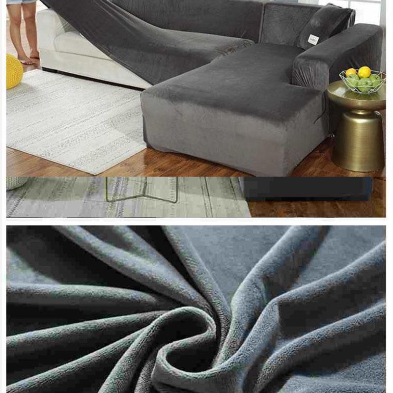 Velvet Sofa Covers for Living Room L Shaped Sofa Cover Strechable Sofa Slipcover  1/2/3/4 Seat Cushion Couch Cover
