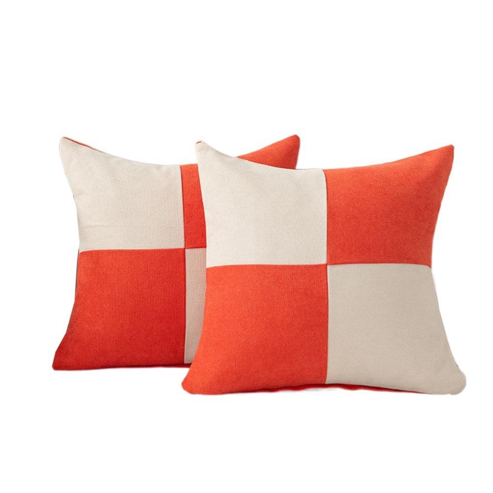 2Pcs Soft Color Matching Box Pillowcase Luxury Throw Cushion Cover Sofa Pillow Shell Living Room оранжевый 1194₽