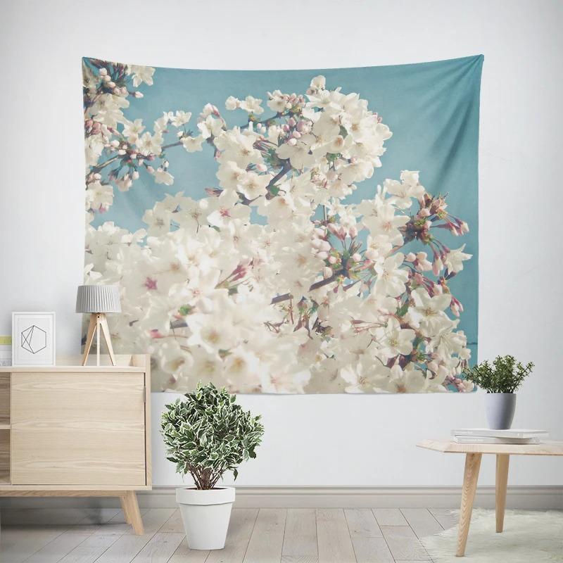 Modern Room Decoration Items Wall Hanging Aesthetic Bedroom Wall Art Large Fabric Tapestry Bohemian Retro Floral Leaves