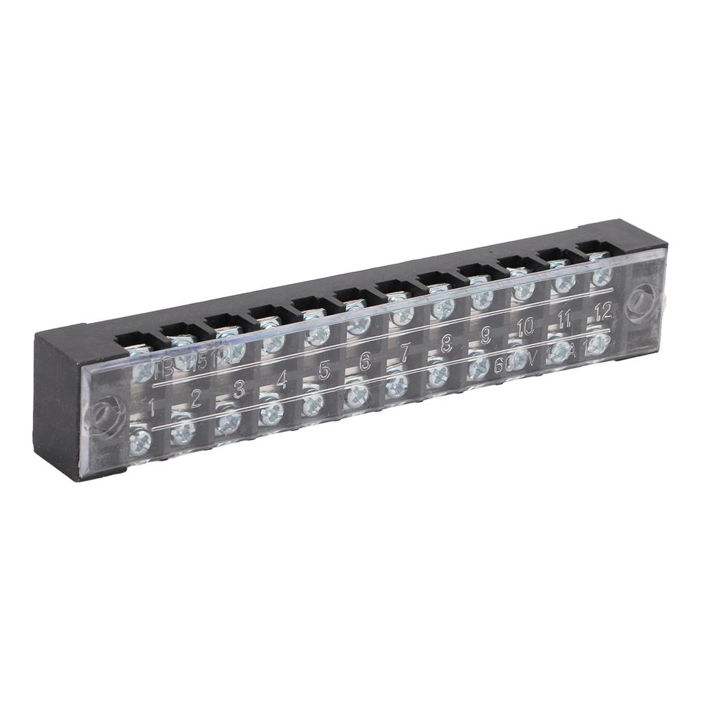 50 Terminal Blocks 15A 600V 12 Sections Connection Good Electrical Conductivity Wire Connectors for Distribution Box