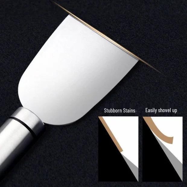 **Newcomer Exclusive: 2pcs Multifunctional Stainless Steel Cleaning Spatulas for Oil Stains**