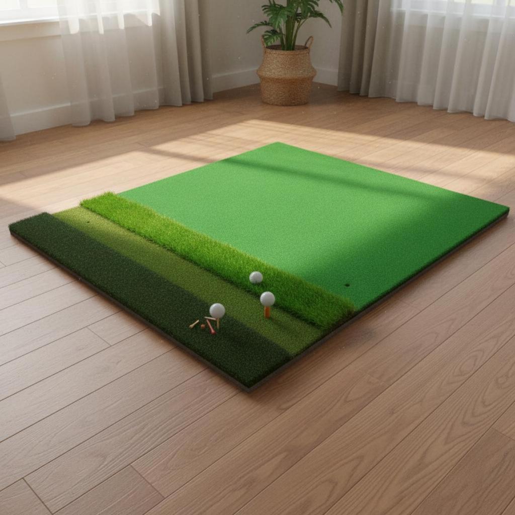 Foam Grass Golf Mat Practice Tool Portable Hitting ShockAbsorbing for Golfers Doublegrass