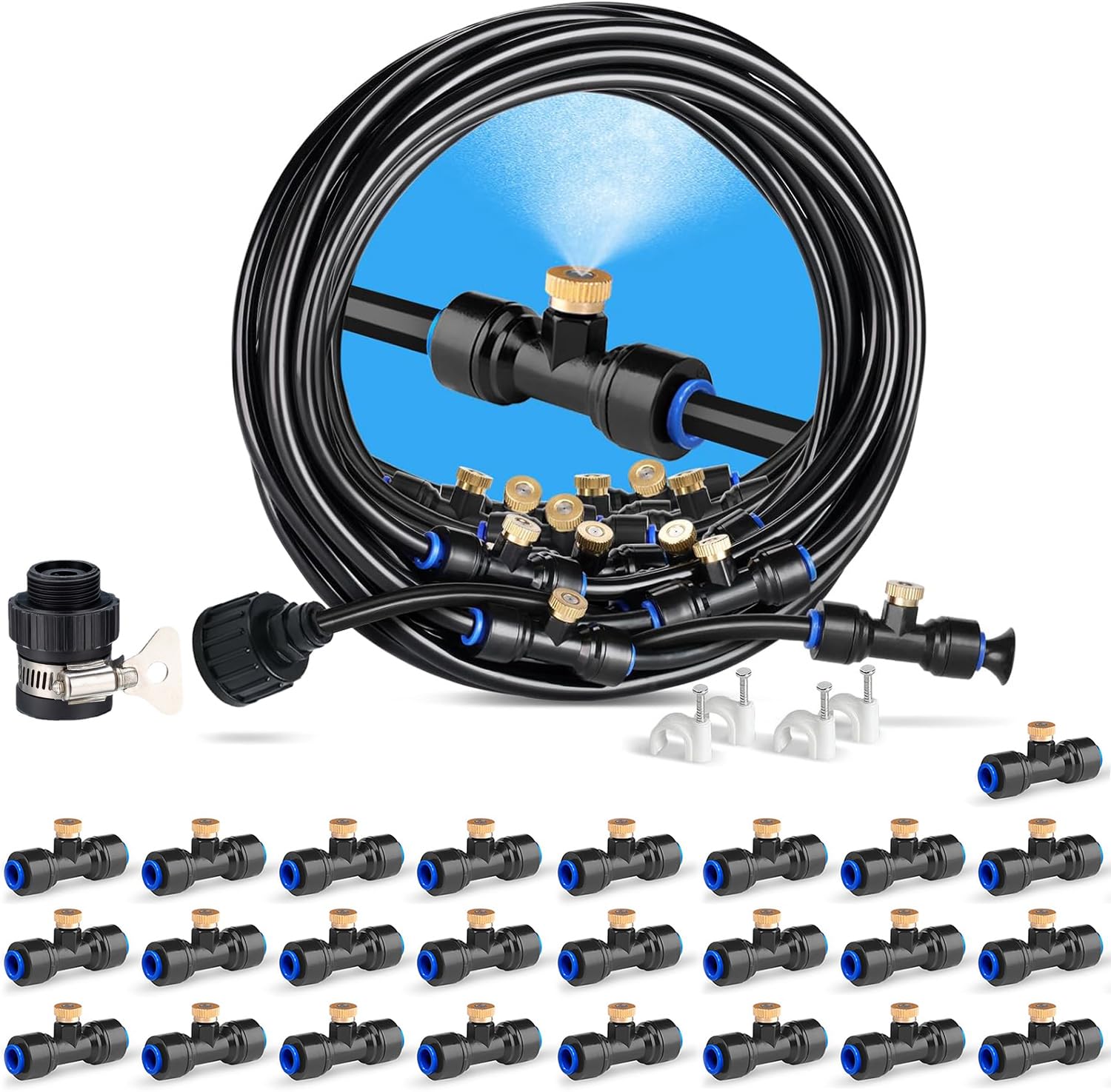 

Menetop Spray Nozzle Mist Outdoor Sprinkler Drip Sprinkler Water Heatstroke for Watering Home Greenhouse Dust Removal Shower, Nozzle, Nozzle, Saving, чёрный