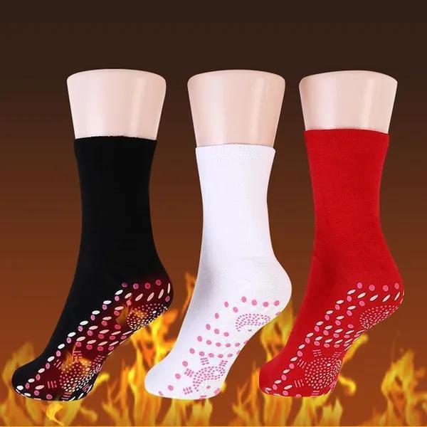 Selbsterhitzende Socken für Männer und Frauen, Fußmassage, beheizte Socken, rutschfeste Punkte, lindern müde Winter-warme Socken, Größe 35–44
