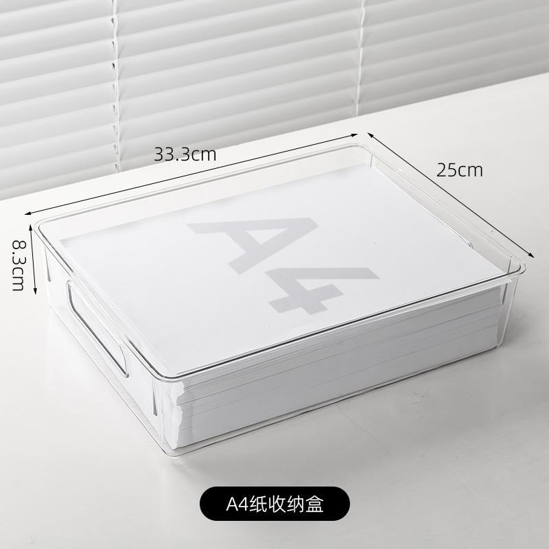 Anti-Wrinkle Clear Pet A4 File Storage Box -Stackable Desktop Document Organizer Case For Office & Student Desk