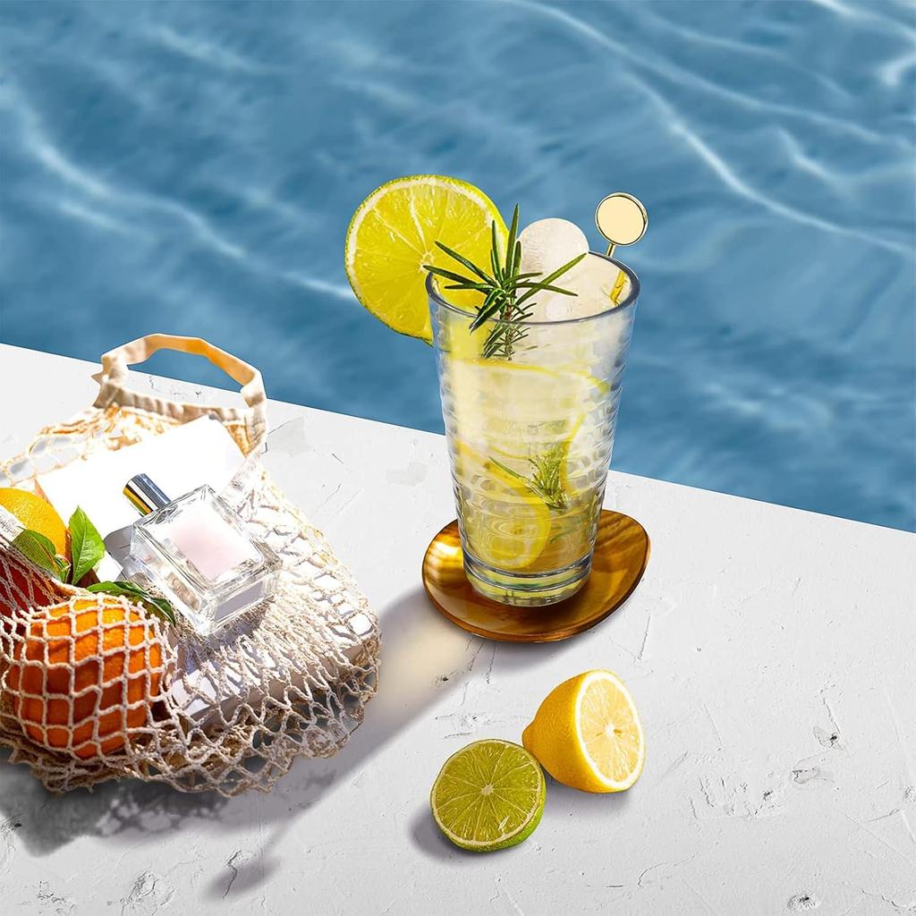 Plastic Tumblers Cups, [UNBREAKABLE Acrylic] Plastic Water Tumbler Drinking Glasses, 13-Ounce Set of 4, Shatter-Proof, Dishwasher Safe, BPA Free,