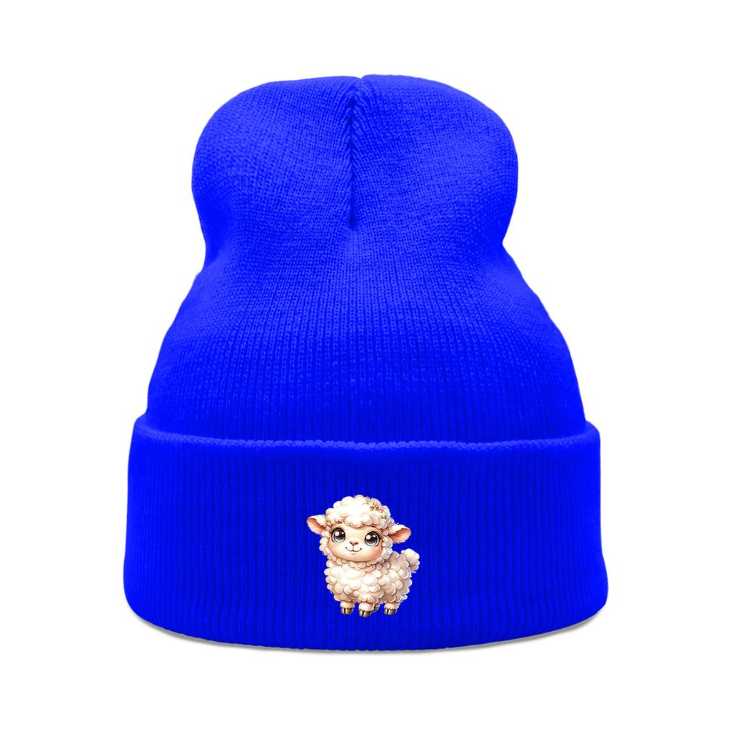 Unisex Winter Hats Knitted Hat Beanie Cute Sheep Print Woman Cap Simple Cancer Chemo Knit Cap Beanie Perfect For Mountaineering