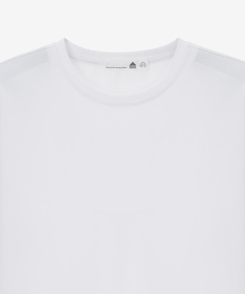 BASIC HOUSE Uni Cool Ponte Short Sleeve T-Shirt White Lyts3103 (Type A)