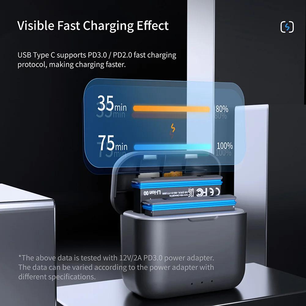 Portable 2/3-Slots Battery Charger Hub for Insta 360 X3 Battery 12V 3A Quick Charger for Insta360 X3 Action Camera Accessories