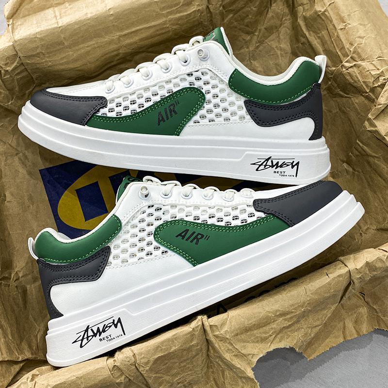 

Men s shoes 2025 spring and summer new breathable mesh casual shoes trend versatile fashion board shoes men s trend 44