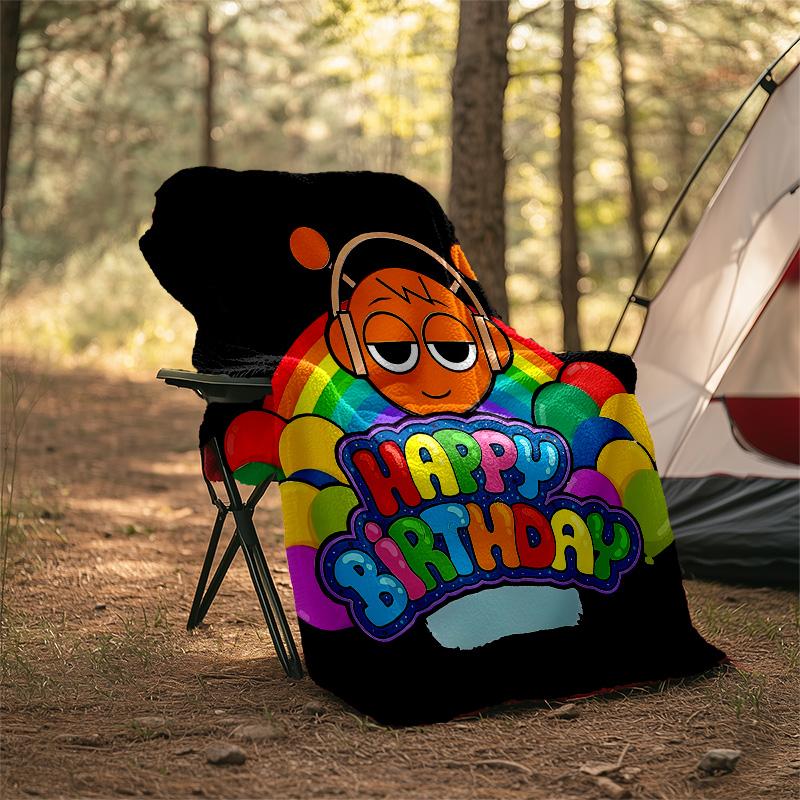 1pc SPRUNKI5 Theme Blanket - Digital Print, Polyester, Cozy for All Seasons, Perfect for Outdoor, Camping, and Travel