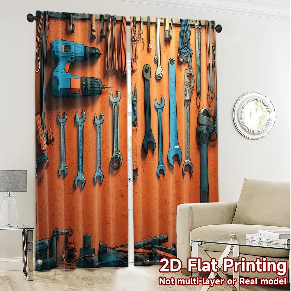 2pcs   2D FLAT PRINTING Curtains (Without Rod) Tool Wall Symphony Chic Curtain Fabric 100% Polyester Curtains Room Decor Suitable