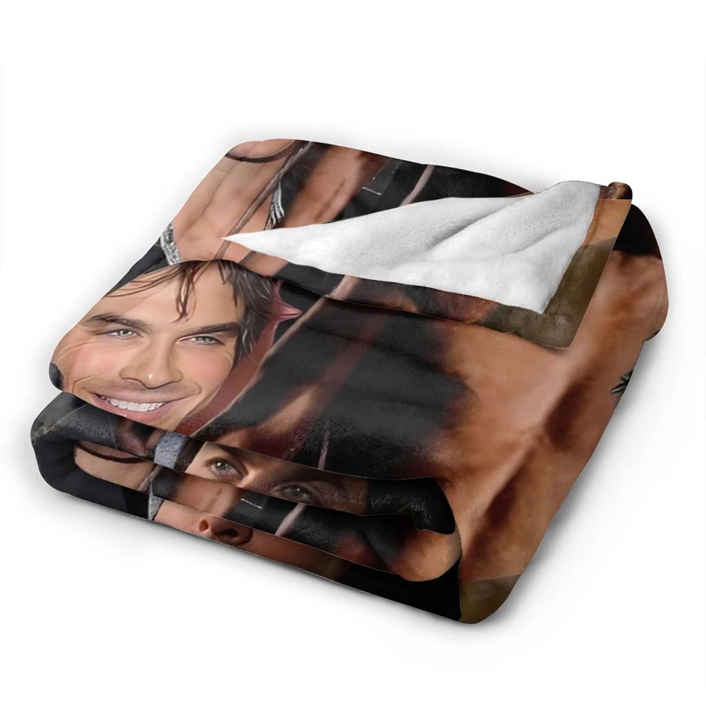 The flannel blanket from the TV series "The Vampire Diaries" is suitable for sofas living rooms offices bedrooms and travel