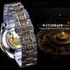 Mechanische Herrenuhr Automatische Armbanduhr Luxus Diamant Edelstahl Skelett Uhren Gold Relogio Masculino