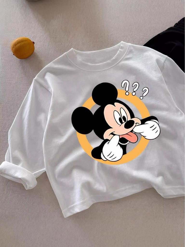 Trendy Spring & Autumn Kids' Cotton Long Sleeve T-Shirt - Cute Design for Boys & Girls