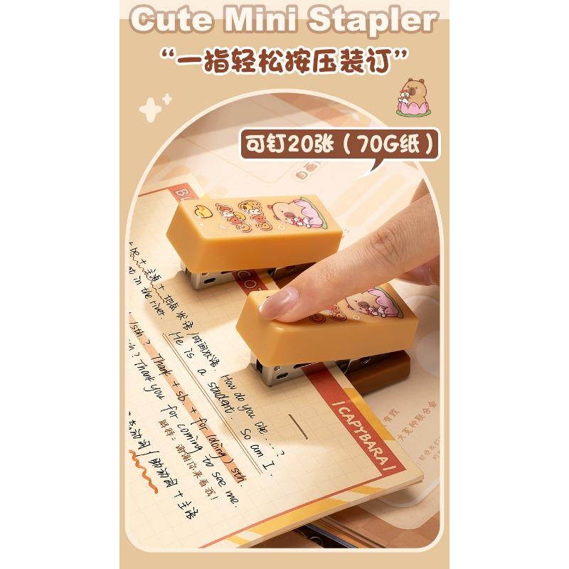 Kabaxiong Mini Stapler Set Cartoon Small Handheld Stapler For Students
