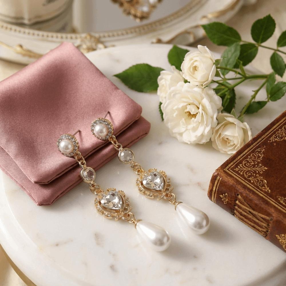 Zinc Zinc Alloy Pearl Drop Earrings Vintage Dangle Earrings Elegant Teardrop Earrings Dating