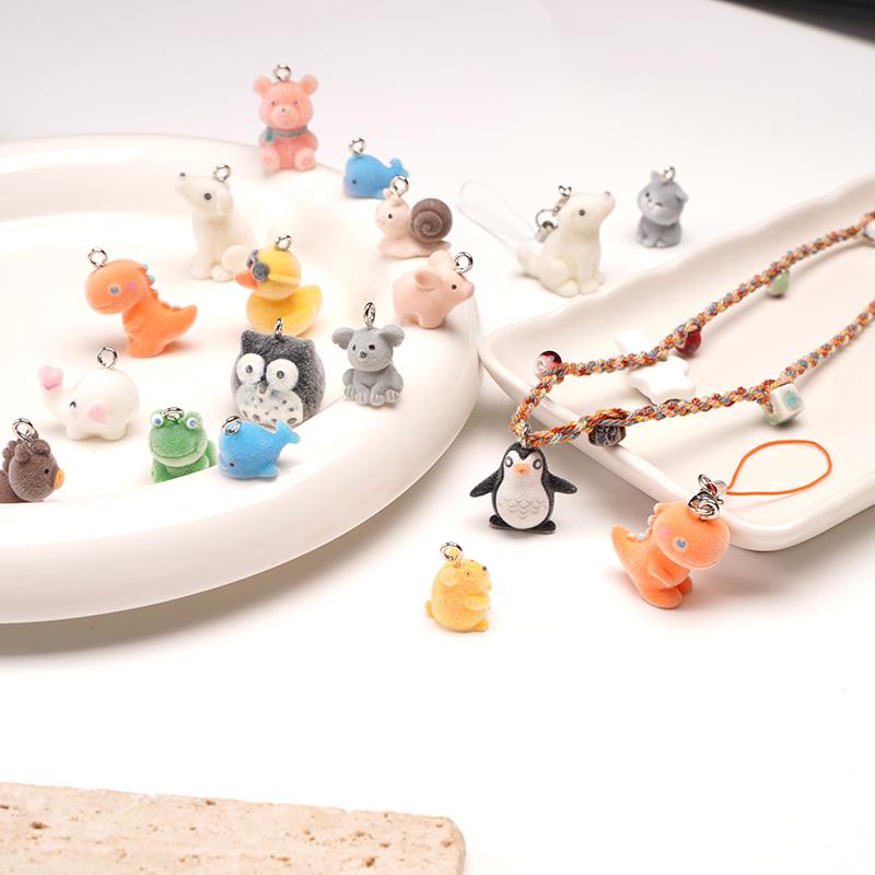1 pz/sacchetto Ciondolo piccolo animale floccato Fai da te Braccialetto Collana Orecchini Accessori per gioielli