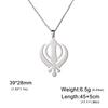 Lucktune Religiöse Sikhismus Symbol Halsketten für Damen Herren Edelstahl Sikh Khanda Glauben Amulett Anhänger Halskette Schmuck Geschenk