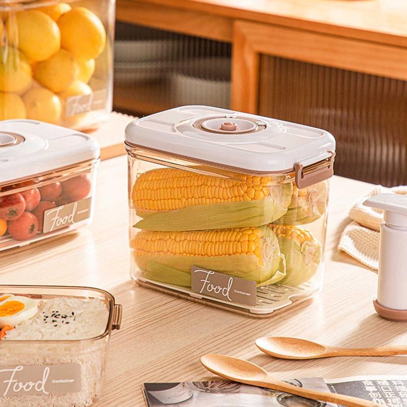 Creative Household Food Storage Box for Fruits Vegetables Durable Vacuum Sealer for Case with Pump Reusable Kitchen