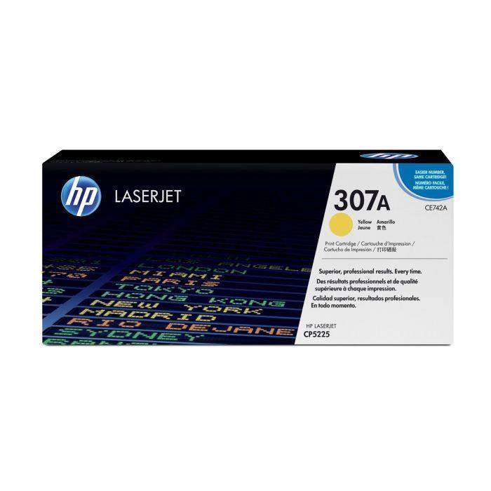 Cartouche de toner Jaune HP 307A (CE742A) authentique pour imprimantes HP Color LaserJet CP5225