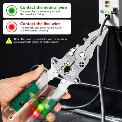 Professional Electrician Wire Stripper Foldable Wire Stripper Electrical Pliers for Cutting Stripping Crimping Wires