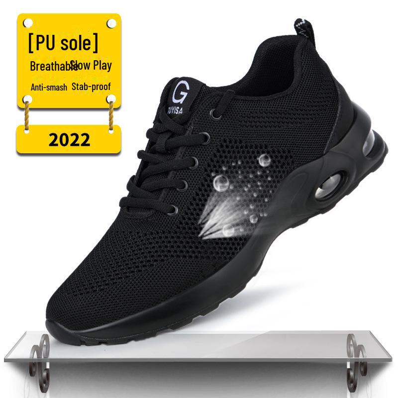 Men's Steel Toe Safety Work Shoes - Anti-Smash, Anti-Puncture, Wear-Resistant, Comfortable, Lightweight, Cross-Border Labor Protection.