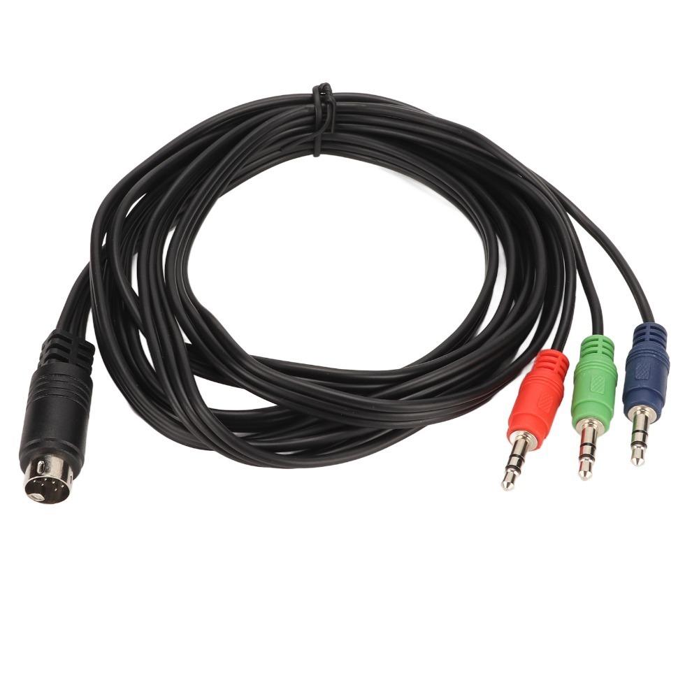 

9 Pin Sound Adapter Cord Flexible DIN to 3 Cable Mini DIN 9 Pin to 3.5mm Cable Audio Equipment Mini DIN to 3.5mm