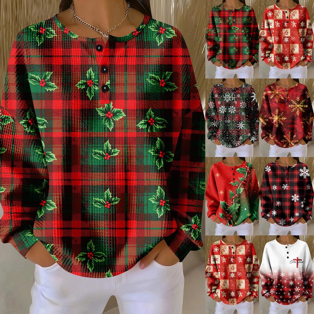 Women's Casual Shirts Long Sleeve Tops Button Up V Neck Loose Knit Fall Favorites For Women