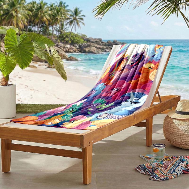 Little Pony Fashion Beach Towel: Ideal for Summer Adventures Soft, Absorbent and Quick Drying Suitable for Swimming and Bathing